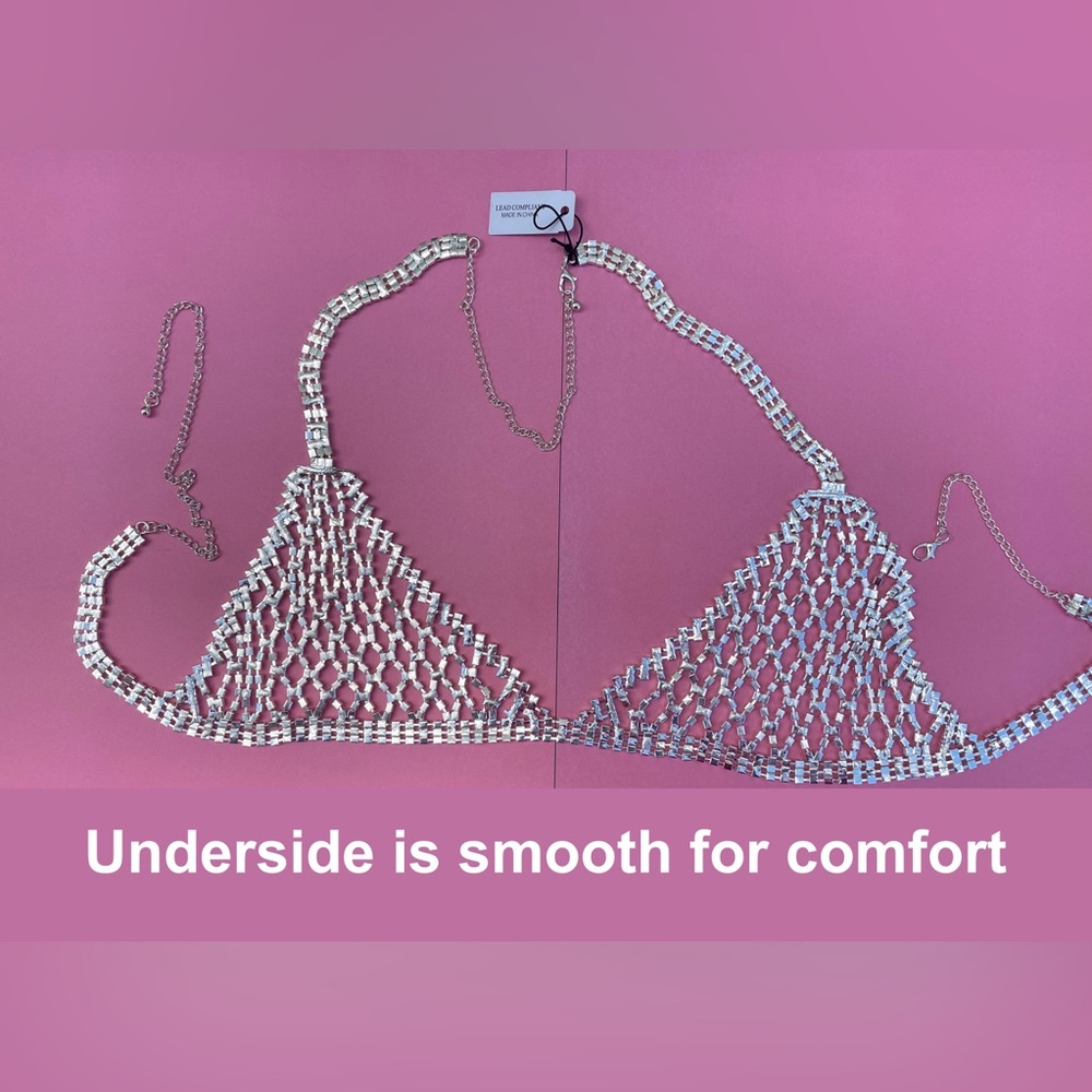 NWT Natasha Couture Rhinestone Bralette Adjustable Size - Picture 9 of 14